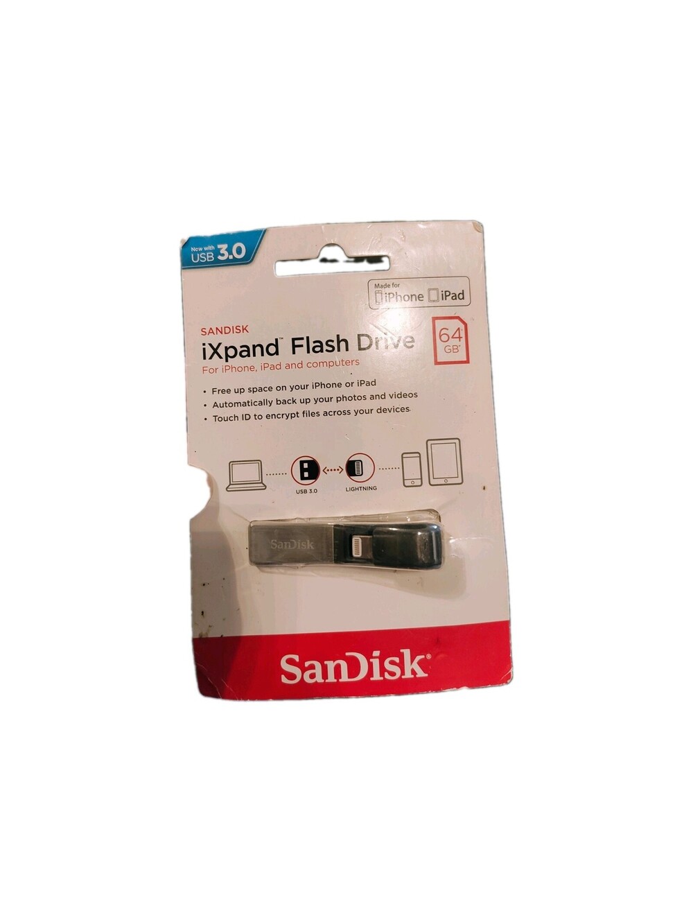 ‼️SanDisk iXpand 128GB USB 3.0 Lightning Flash Drive iPhone and ipad And PC NEW